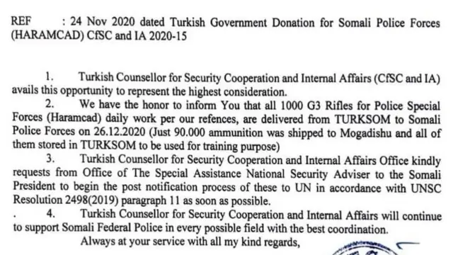 Haramcad'a eğitim amaçlı gönderilen mühimmat 26 Aralık 2020'de teslim edildi.