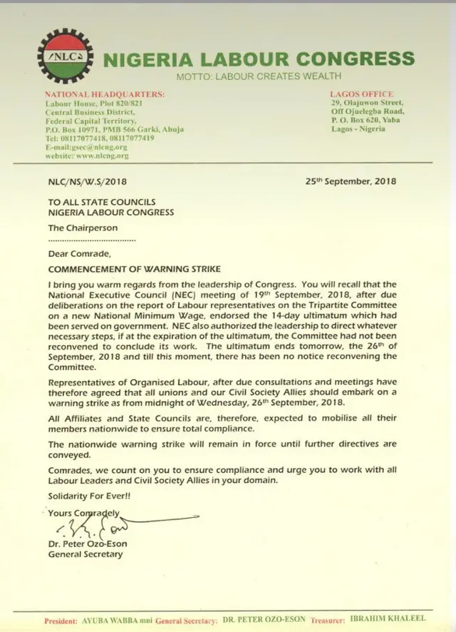 Akwụkwọ ozi ndị NLC