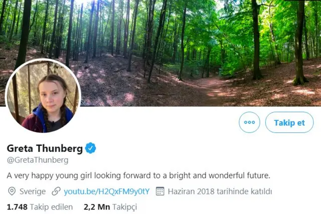 Greta Thunberg'in Twitter hesabı
