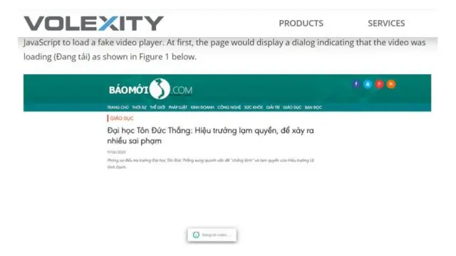 Một ví dụ mà công ty Veloxity cảnh báo trong nghiên cứu vừa công bố ngày 6/11