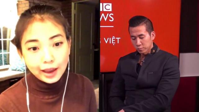Cô Nancy Nguyễn và anh Will Nguyễn trong buổi phỏng vấn của BBC Tiếng Việt hôm 5/12
