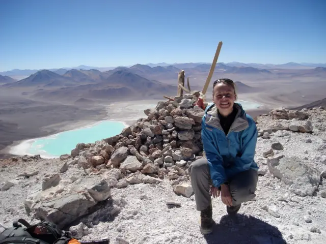 Jo Dunkley en la Laguna Verde