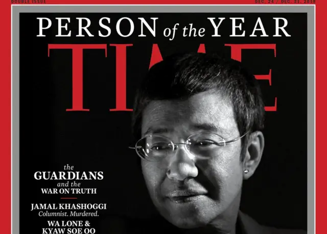The cover for Time magazine "Person of the Year" edition in 2018