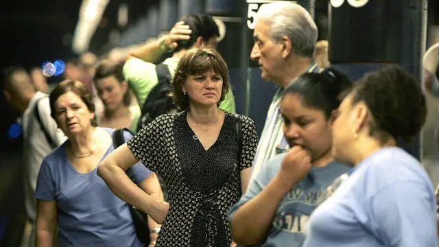 People on the New York subway