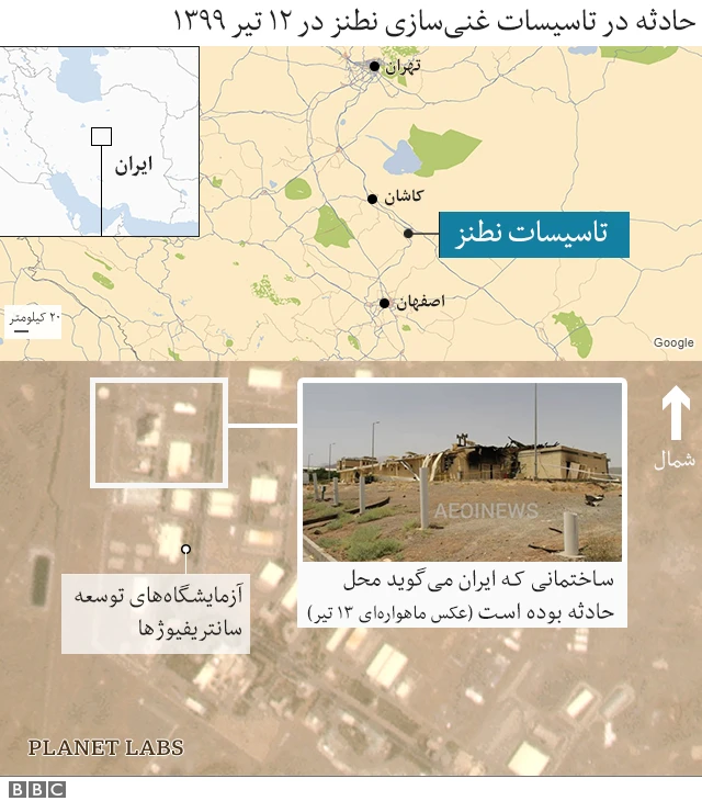 نقشه تاسیسات نطنز