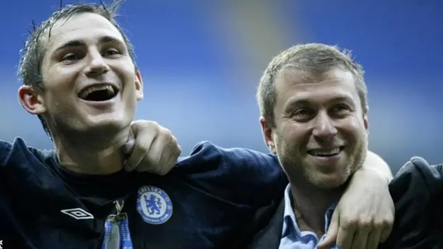 Frank Lampard bersama pemilik Chelsea Roman Abramovich