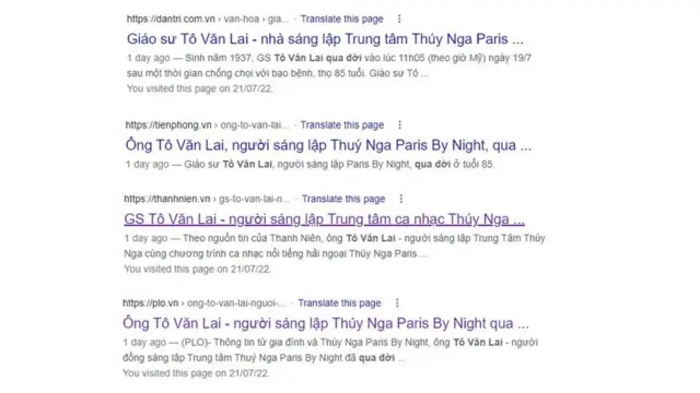Hàng loạt tờ báo đưa tin ông Tô Văn Lai qua đời nhưng đã gỡ bỏ ngay trong ngày 20/7