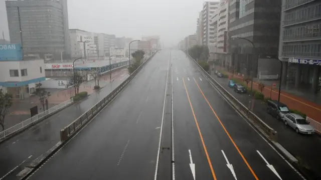 Empty motorway in Yokohama