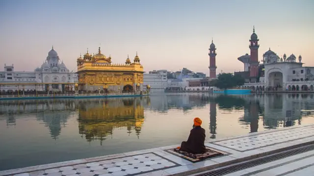 Harmandir Sahib, le temple d'or, à Amristar, au Pendjab, en Inde