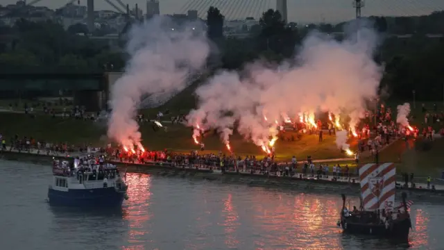 Crvena zvezda, proslava titule, navijači Zvezde, Delije