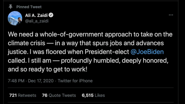 अली ज़ैदी का ट्वीट