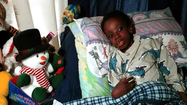 Nkosi Johnson at home