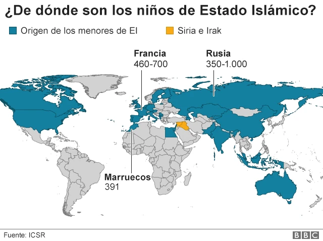 Mapa niños de Estado Islámico