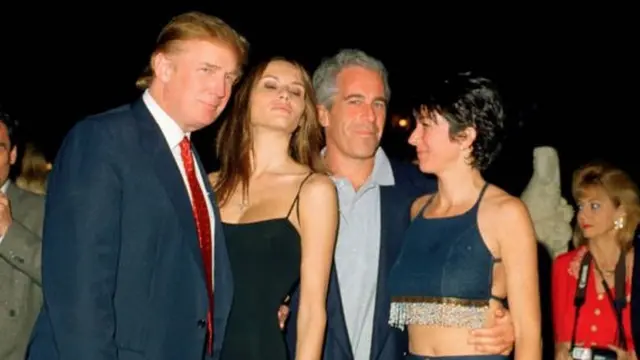 ਅਮਰੀਕਾ ਦੇ ਸਾਬਕਾ ਰਾਸ਼ਟਰਪਤੀ ਡੋਨਲਡ ਟਰੰਪ ਸਮੇਤ ਕਈ ਵੱਡੀਆਂ ਹਸਤੀਆਂ ਨਾਲ ਗੀਲੇਨ ਮੈਕਸਵੈੱਲ ਦੀ ਤਸਵੀਰ ਹੈ