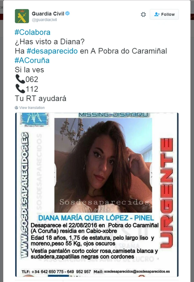 Twetter de la Guardia Civil