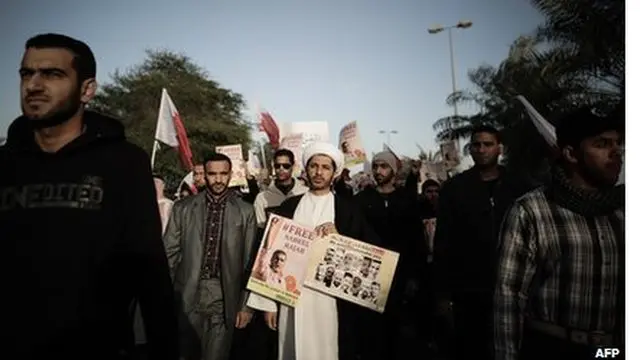 Manifestantes no Bahrain