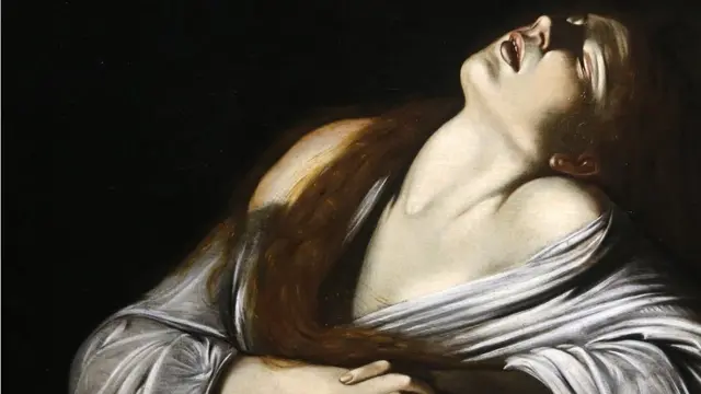 Detalle de "Magdalena en éxtasis" de Louis Finson, siglo XVII.