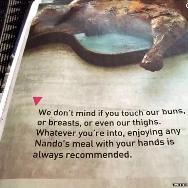 रेप कल्चर, नैंडोज़ चिकन का विज्ञापन
