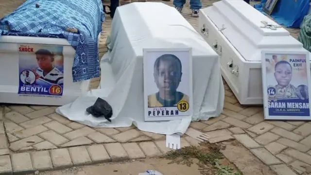 Casket of some of di childfren wey die