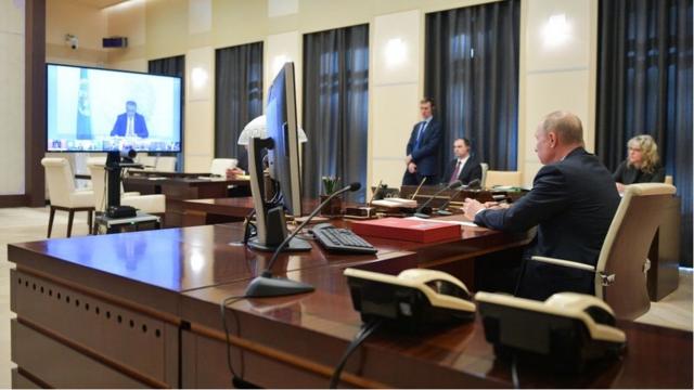 俄罗斯总统普京参加视频会