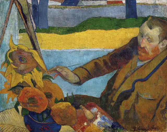 Van Gogh pintando girassóis,bets bancaretratobets bancaGauguin