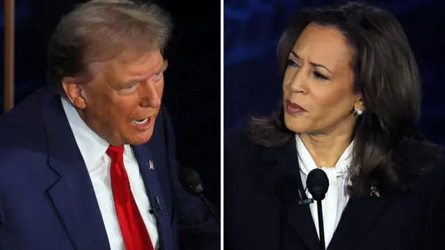 Donald Trump na Kamala Harris bitoza muri USA, baravuze ivyo ubutunzi bw’igihugu, ivyo abimukira, n’ikibazo co gukorora inda.