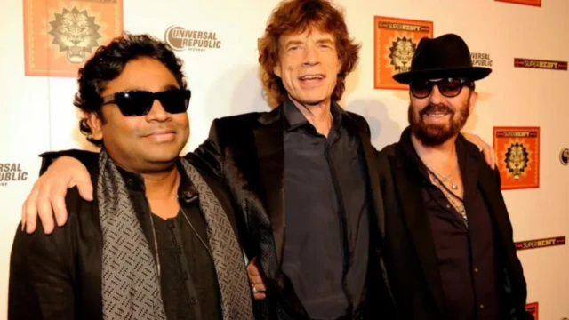 ਏਆਰ ਰਹਿਮਾਨ, ਮਿਕ ਜੈਗਰ ਅਤੇ ਡੇਵ ਸਟੀਵਰਟ