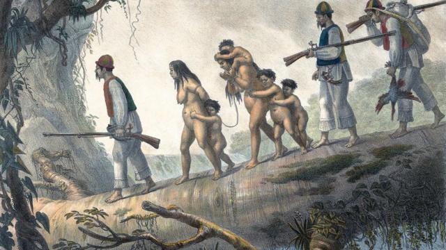 "Selvagens civilizados, soldados índiosjogar jogo de cassinoCuritiba conduzindo prisioneiros",jogar jogo de cassinoJean Debret