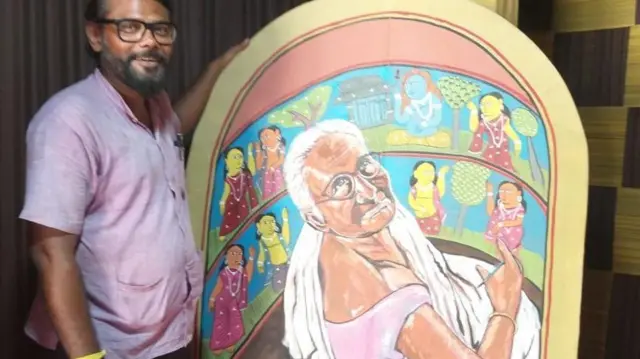 রেবা পালের এই পোর্ট্রেট এঁকেছেন প্রবীর সাহা। 