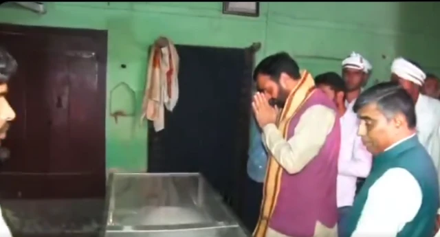 संदीप लाठर के परिवार को सांत्वना देने पहुंचे हरियाणा के मुख्यमंत्री नायब सिंह सैनी