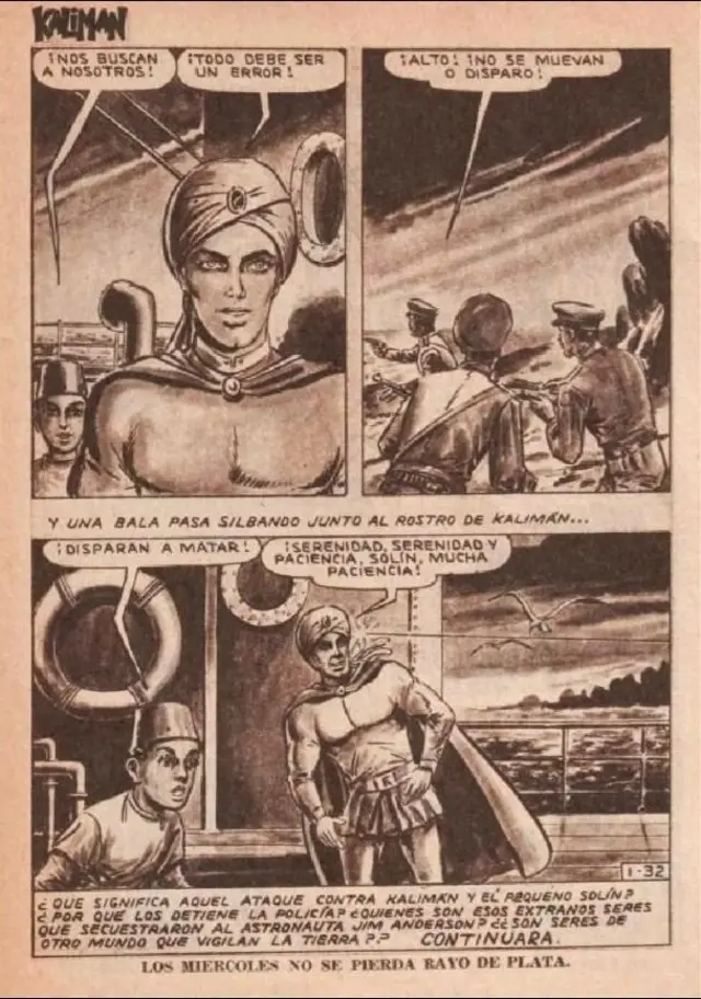 Una página de "Kalimán, el hombre increíble"