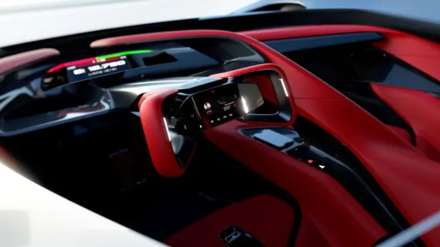 کانسپت کوروت یک نمایشگر کوچک روی فرمان دارد