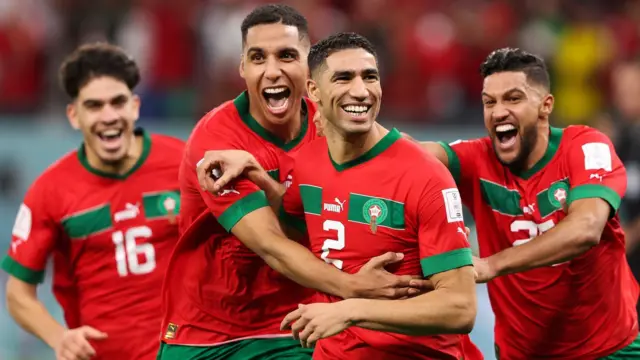 Abakinnyi ba Maroc bishimira intsinzi