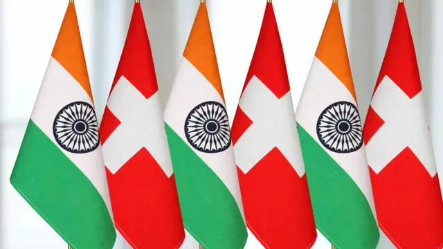 भारत और स्विट्ज़रलैंड का झंडा