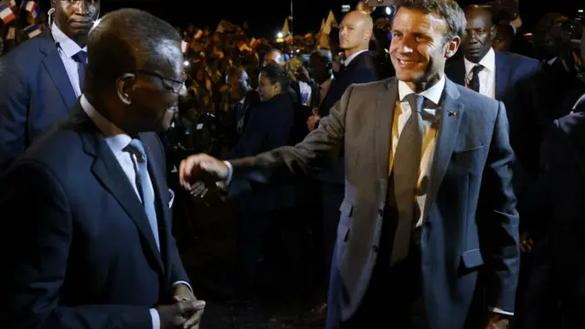 French president Emmanuel Macron in Cameroon