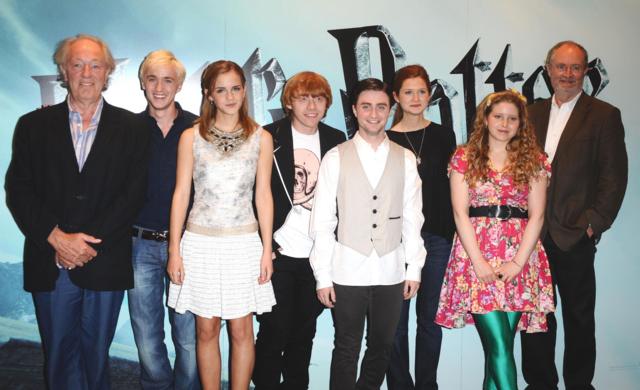 Junto al elenco de Hary Potter en 2009.