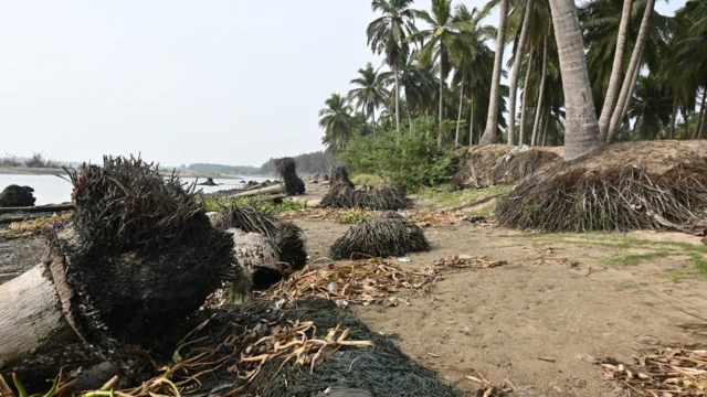 చిన గొల్ల పాలెం, సముద్రపు కోత , కొల్లేరు, ఉప్పుటేరు