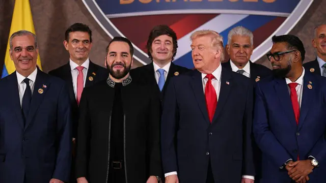 El presidente de Estados Unidos, Donald Trump junto a los presidentes de América Latina. 
