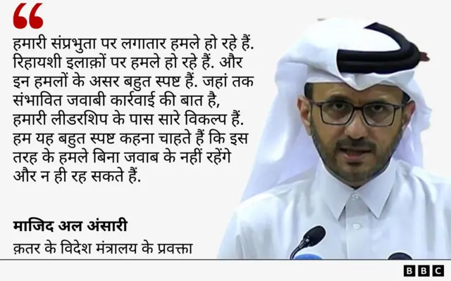 ईरान के हमलों पर क़तर के विदेश मंत्रालय का बयान