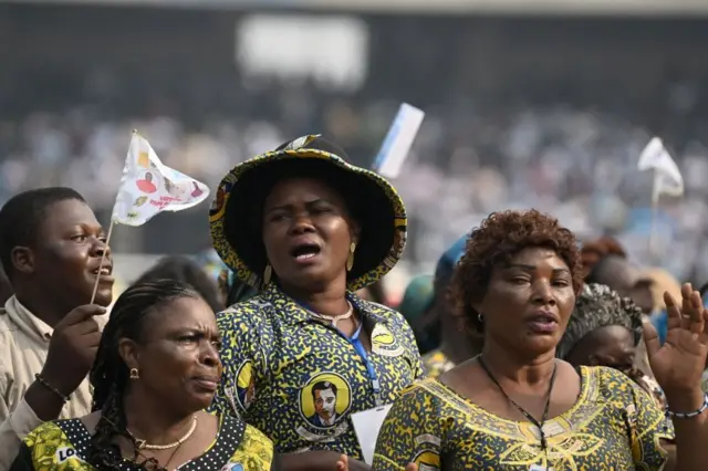 Des participantes à la rencontre du Pape François et les jeunes en RDC.
