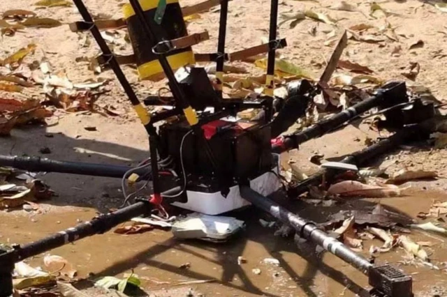 ဗန်းမော်တိုက်ပွဲအတွင်း မတ်လတုန်းက ပစ်ချခံခဲ့ရတဲ့ စစ်တပ်ရဲ့ ဒရုန်းတစ်စင်း 