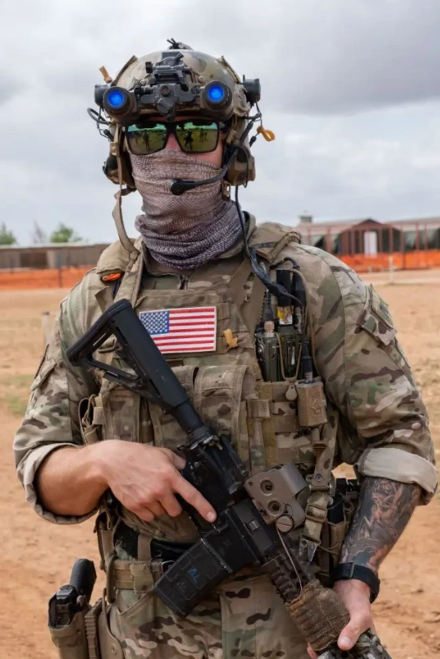 Omogun Amẹrika di ihamọra ogun pẹlu ibọn lọwọ rẹ ni Somalia