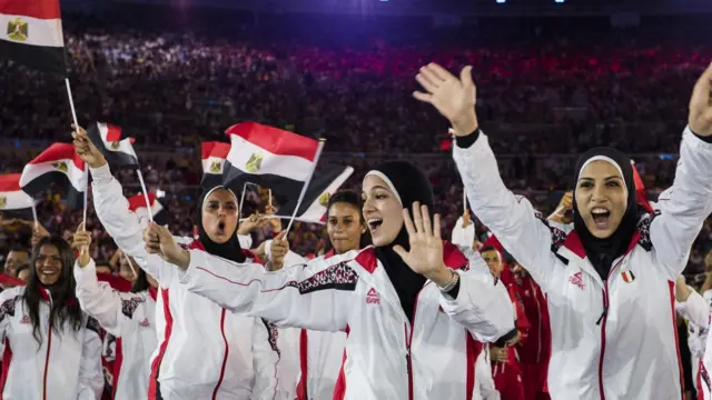 Abakinnyi ba Misiri mu muhango wo gufungura imikino yo muri 2016