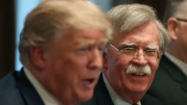 Bolton i Tramp u Beloj kući u aprilu 2018, dok su se još slagali