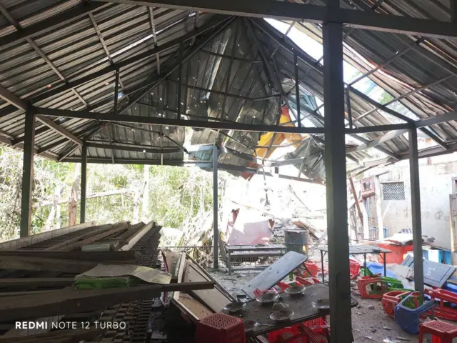 လေကြောင်းပစ်ခတ်ခံရပြီးနောက်ပိုင်း မြင်ရတဲ့ အပျက်စီးတွေ