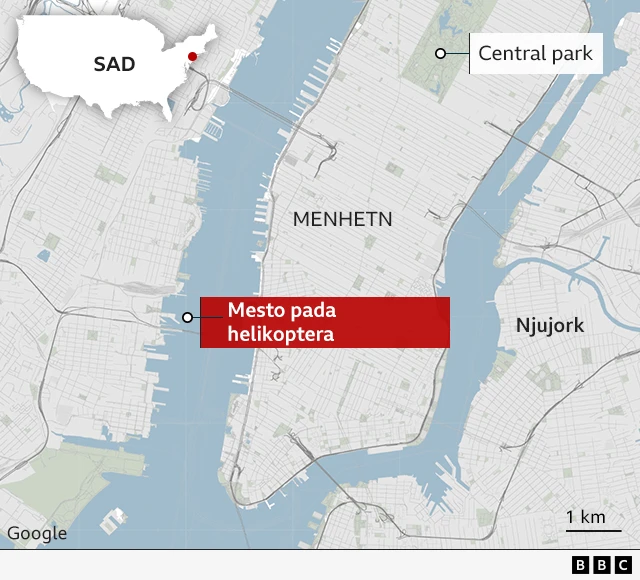pao helikopter u njujorku, pad helikoptera u njujorku