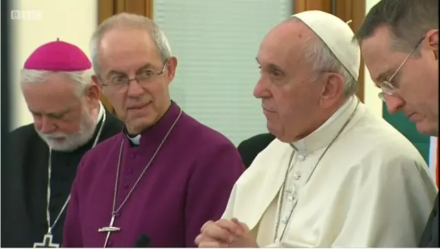 Pope Francis, Biṣọbu agbaijọ Canterbury, aarẹ South Sudan lasiko abẹwo rẹ