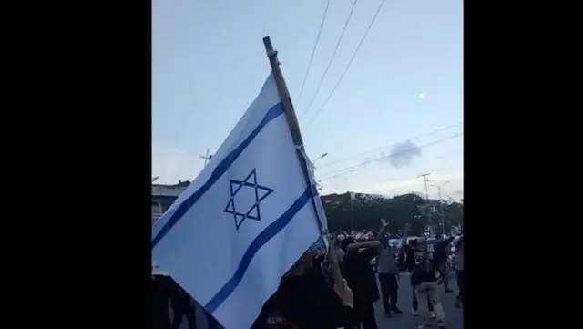 Tangkapan layar bendera Israel di Bitung, Sulut, pada 2023. 