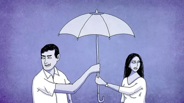 पति-पत्नी का इलस्ट्रेशन