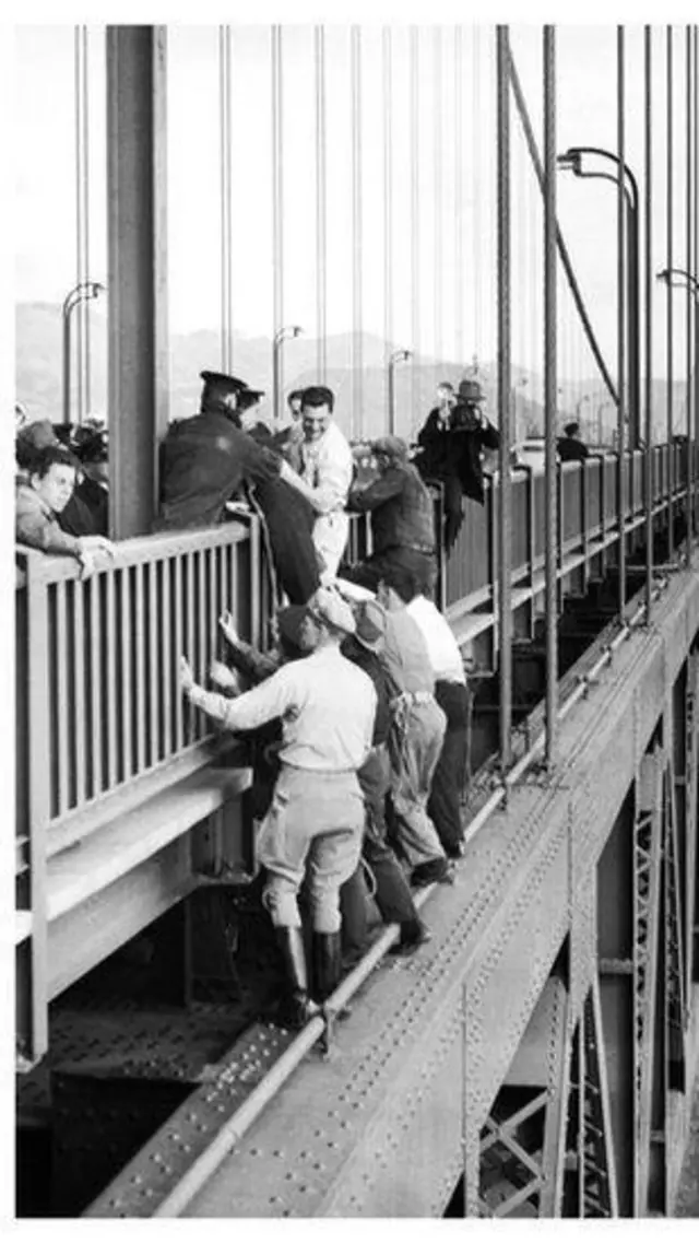 Uma intervenção para conter suicida na Golden Gate em 1941